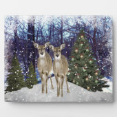 Winter Wonderland Deer and Christmas Tree Fotoplatte (Vorderseite)