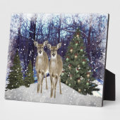 Winter Wonderland Deer and Christmas Tree Fotoplatte (Seite)