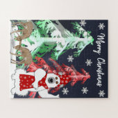 Winter Wonderland Deer, Tree, & Bear Christmas Puzzle (Horizontal)