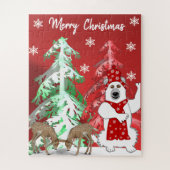 Winter Wonderland Deer, Tree, & Bear Christmas Puzzle (Vertikal)