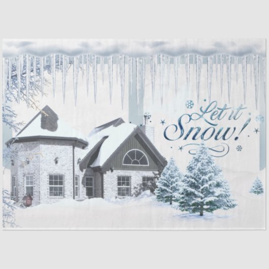 Winter Wonderland Design Serie 2 Seidenpapier (Vorderseite)