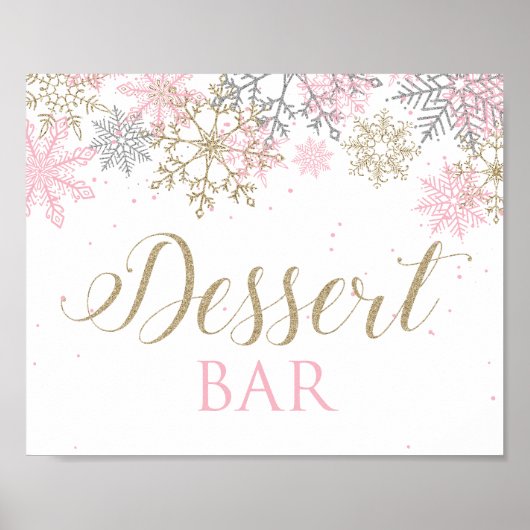 Winter Wonderland Dessert Bar Sign Poster (Vorne)