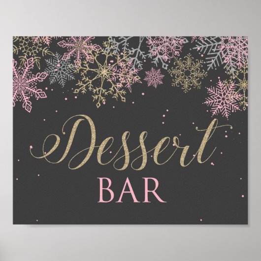 Winter Wonderland Dessert Bar Sign Poster (Vorne)