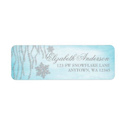 Winter Wonderland Diamond Snowflake Adressenschild (Vorne)