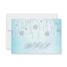 Winter Wonderland Diamond Snowflakes RSVP Karte