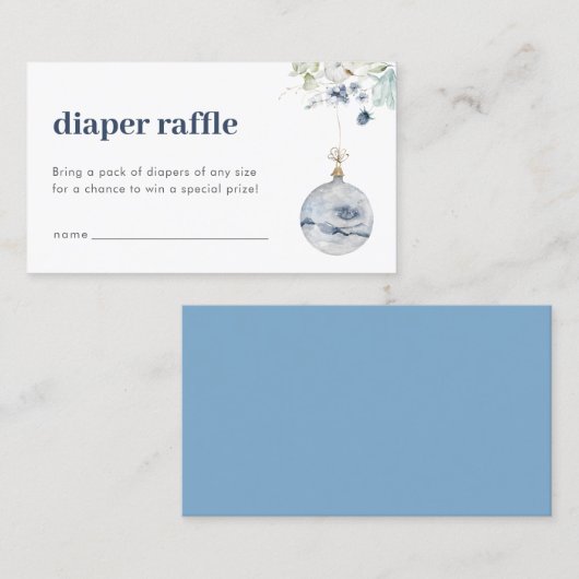 Winter Wonderland Diaper Raffle Baby Duschkarte Visitenkarte (Vorne/Hinten)