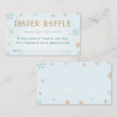 Winter Wonderland Diaper Raffle Ticket Baby Dusche Begleitkarte (Vorne/Hinten)