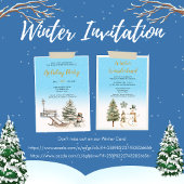 Winter Wonderland Dusty Blue Holiday Einladung