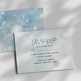 Winter Wonderland Dusty Blue RSVP Card Karte