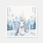 Winter Wonderland Einhorn Serviette (Vorderseite)