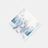 Winter Wonderland Einhorn Serviette (Ecke)