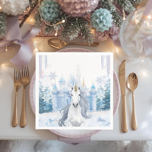 Winter Wonderland Einhorn Serviette