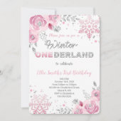 Winter Wonderland Einladung zum ersten Geburtstag (Vorderseite)