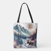 Winter Wonderland Elch Rustikales Boho Muster Tasche (Rückseite)