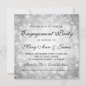 Winter Wonderland Elegante Engagement Party Silver Einladung (Vorderseite)