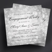 Winter Wonderland Elegante Engagement Party Silver Einladung