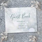 Winter Wonderland Elegante Script Snow Wedding Gästebuch
