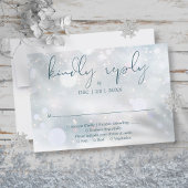 Winter Wonderland Elegante Script Snow Wedding RSVP Karte