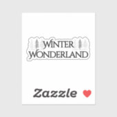Winter Wonderland - Eleganter Text und Pine Trees Aufkleber (Blatt)
