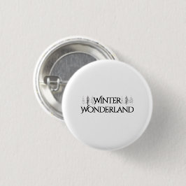 Winter Wonderland - Eleganter Text und Pine Trees Button