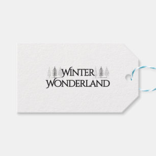 Winter Wonderland - Eleganter Text und Pine Trees Geschenkanhänger