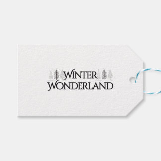 Winter Wonderland - Eleganter Text und Pine Trees Geschenkanhänger