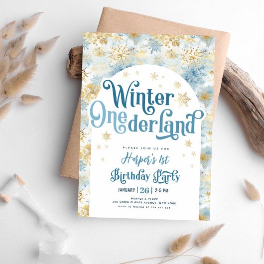 Winter Wonderland Erster Geburtstag Einladung