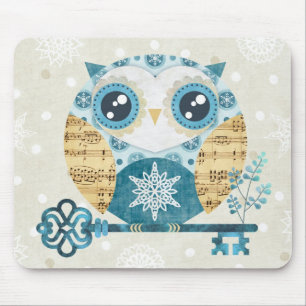 Winter Wonderland Eulen-Mauspad Mousepad