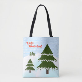 Winter Wonderland Evergreen Trees Tasche