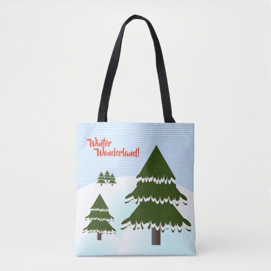 Winter Wonderland Evergreen Trees Tasche (Vorderseite)
