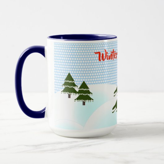 Winter Wonderland Evergreen Trees Tasse (Links)