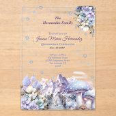 Winter Wonderland Fairytale Quinceañera Acryleinladungen (Vorderseite)