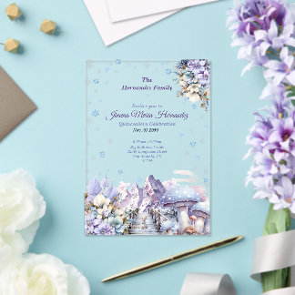 Winter Wonderland Fairytale Quinceañera Acryleinladungen