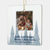 Winter Wonderland Family Photo Christmas Keramikornament (Links)