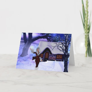 Winter Wonderland Fantasy Blank Card Feiertagskarte