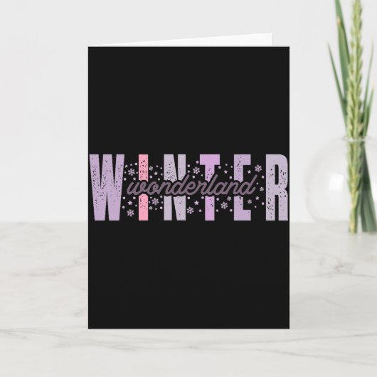 Winter Wonderland Festive Typografie Kunst  Karte (Vorderseite)