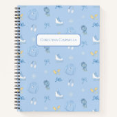 Winter Wonderland Figure Skater Blue Notebook Notizblock (Vorderseite)