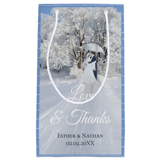 Winter Wonderland Fine Art Gastgeschenk Hochzeit Kleine Geschenktüte (Vorderseite)