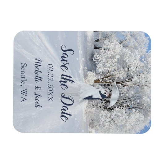 Winter Wonderland Fine Art Save the Date Magnet (Horizontal)