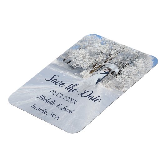 Winter Wonderland Fine Art Save the Date Magnet (Linke Seite)