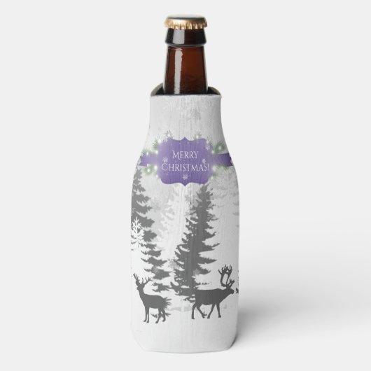 Winter Wonderland Flasche Cooler - Lila Flaschenkühler (Flaschenvorderseite)