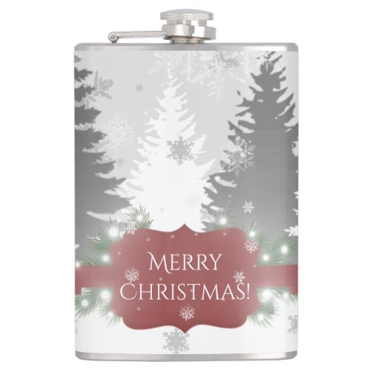 Winter Wonderland Flask - Rot Flachmann (Vorderseite)