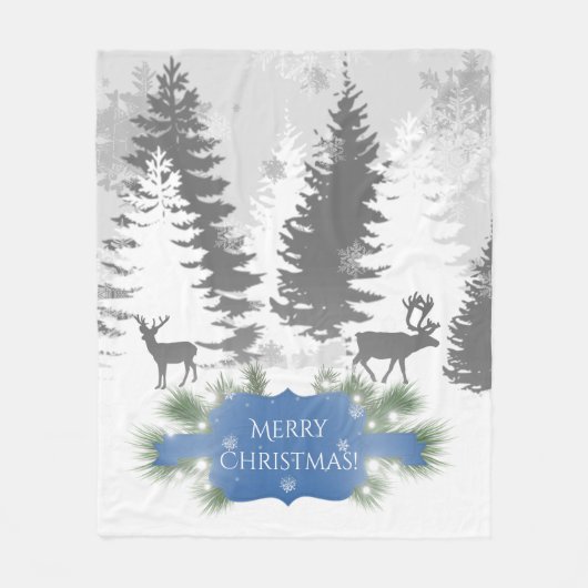 Winter Wonderland Fleece Blanket - Blau (Vorderseite)