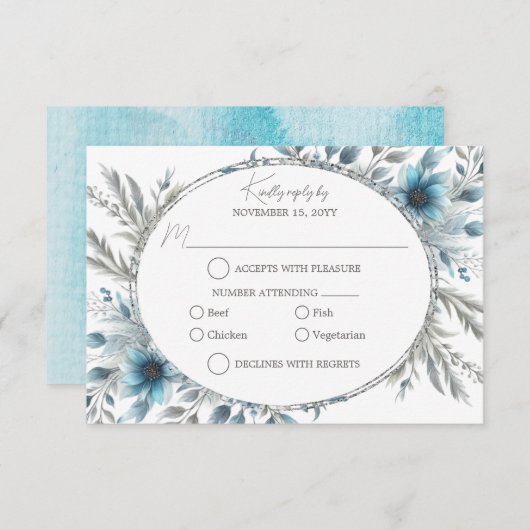 Winter Wonderland Floral UAWG RSVP Karte (Vorne/Hinten)