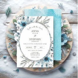 Winter Wonderland Floral Wedding Einladung