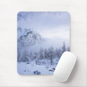 Winter wonderland, fog, spruce forest and mountain mousepad