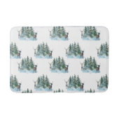 Winter Wonderland Forest Antlers Pine Trees Badematte (Vorderseite)