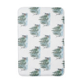 Winter Wonderland Forest Antlers Pine Trees Badematte (Vorderseite Vertikal)