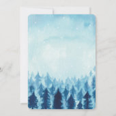 Winter Wonderland Forest Blue Weihnachts-Party Einladung (Rückseite)