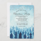 Winter Wonderland Forest Blue Weihnachts-Party Einladung (Vorderseite)